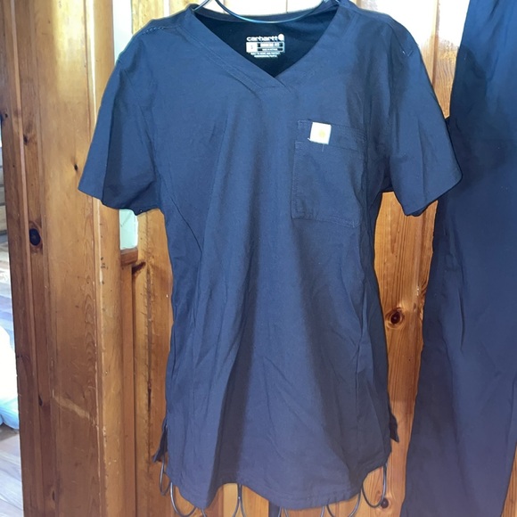 Carhartt Women's Modern Fit Tuck-In Top/Slim Leg Pant size SM/MD black scrubs - Picture 3 of 17